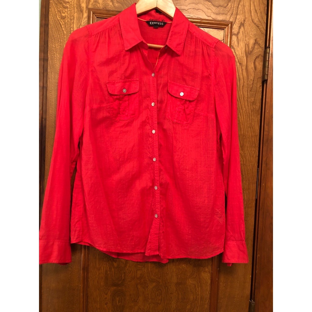 Express coral/pink Button Down Shirt